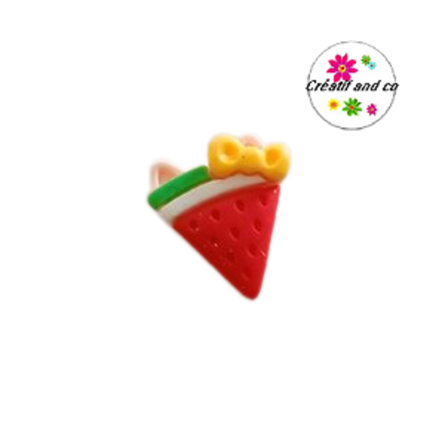 Cabochon à coller fraise kawaii