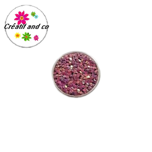 Bouton pression paillette vieux rose  20mm
