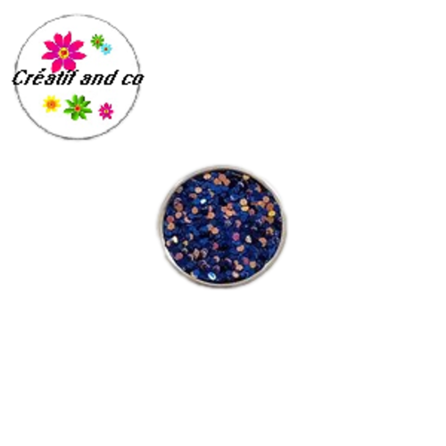 Bouton pression paillette violet  20mm