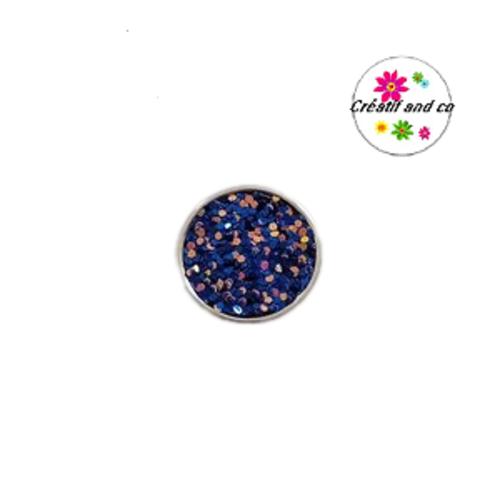 Bouton pression paillette violet  20mm