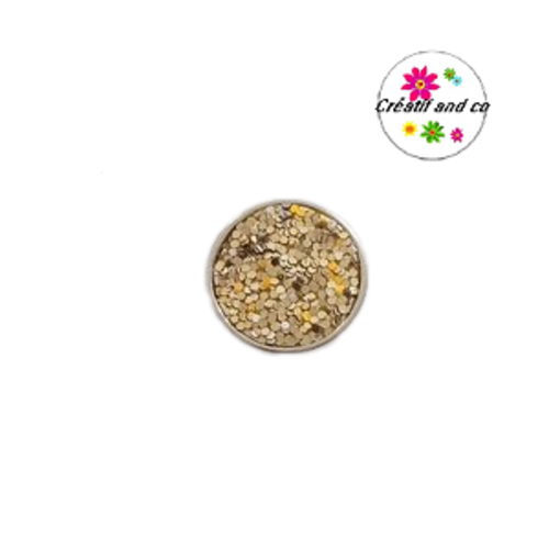 Bouton pression paillette doré  20mm