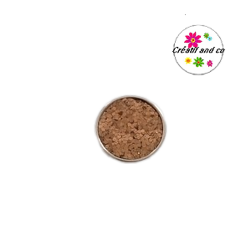 Bouton pression paillette marron bronze 20mm