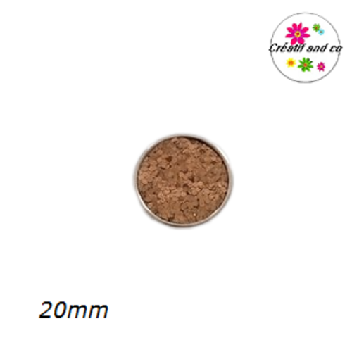 Bouton pression paillette marron bronze 20mm