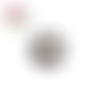Bouton en bois vernis motif fleur blanche 20mm