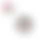 Bouton en bois vernis motif fleur blanche 20mm