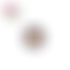 Bouton en bois vernis motif fleur blanche 20mm