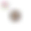 Bouton en bois vernis motif fleur blanche 20mm