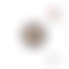 Bouton en bois vernis motif fleur blanche 20mm