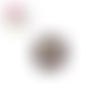 Bouton en bois vernis motif fleur blanche 20mm