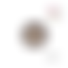 Bouton en bois vernis motif fleur blanche 20mm