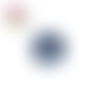 Bouton en bois vernis fleur bleu foncé  20mm