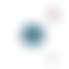 Bouton en bois vernis fleur bleu  20mm