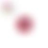 Bouton en bois vernis fleur rouge  20mm