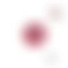 Bouton en bois vernis fleur rouge  20mm