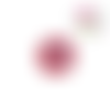 Bouton en bois vernis fleur rouge  20mm