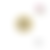 Bouton en bois vernis fleur jaune  20mm