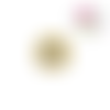 Bouton en bois vernis fleur jaune  20mm