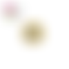 Bouton en bois vernis fleur jaune  20mm