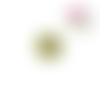 Bouton en bois vernis fleur verte 20mm