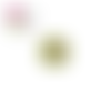 Bouton en bois vernis fleur verte 20mm