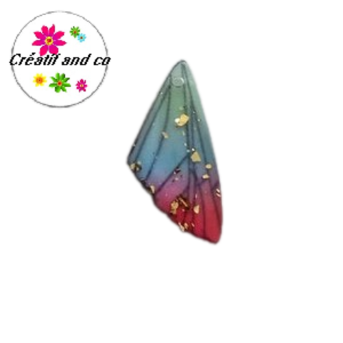 Breloque aile de papillon résine