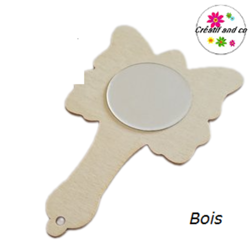 Miroir forme papillon bois brut à customiser