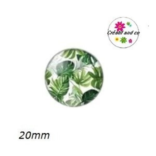Cabochon feuille tropicale 20mm