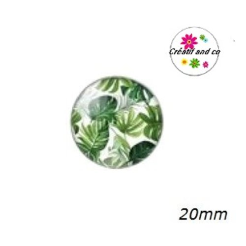 Cabochon feuille tropicale 20mm