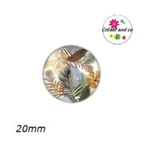 Cabochon feuille tropicale 20mm