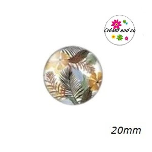 Cabochon feuille tropicale 20mm