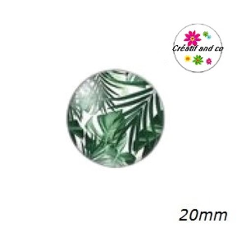 Cabochon feuille tropicale 20mm
