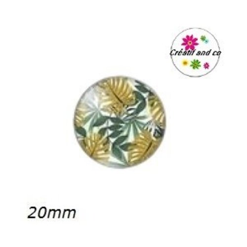 Cabochon feuille tropicale 20mm