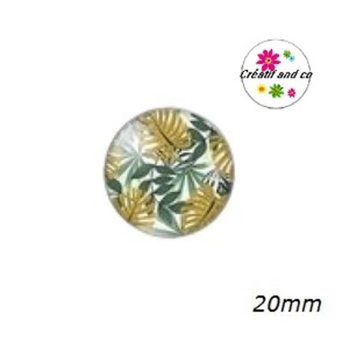 Cabochon feuille tropicale 20mm