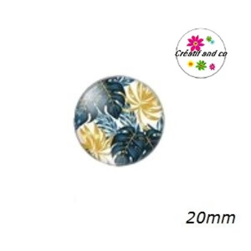 Cabochon feuille tropicale 20mm
