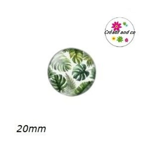Cabochon feuille tropicale 20mm