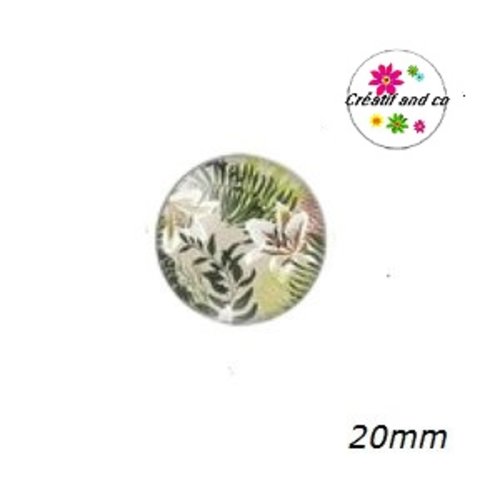 Cabochon feuille tropicale 20mm