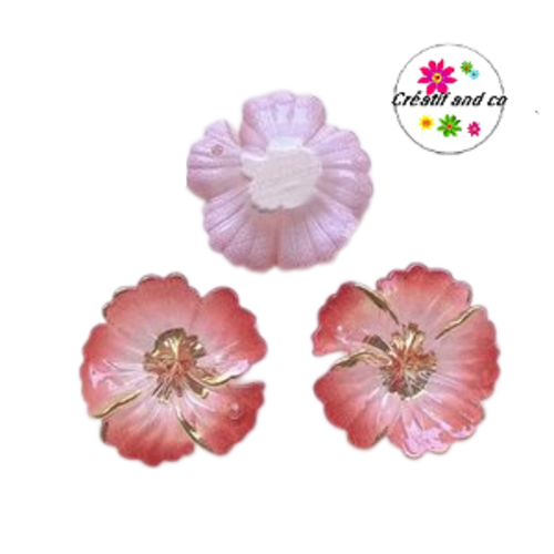 Breloque fleur rouge 15mm