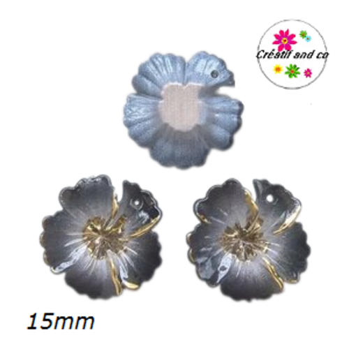 Breloque fleur noire 15mm