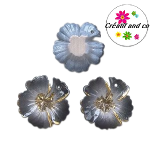 Breloque fleur noire 15mm