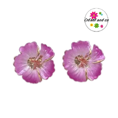 Breloque fleur fuschia 15mm