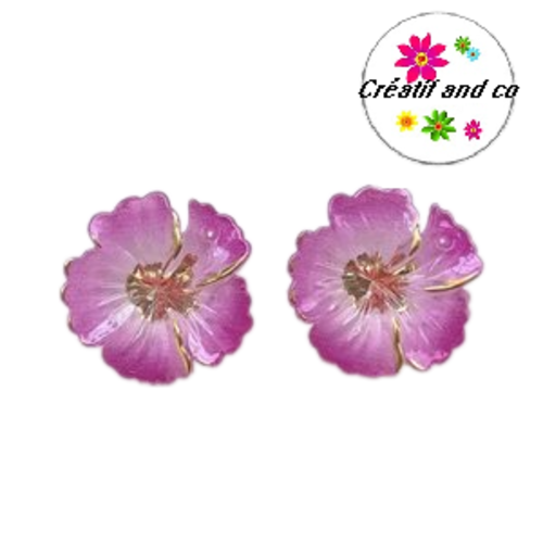 Breloque fleur fuschia 15mm