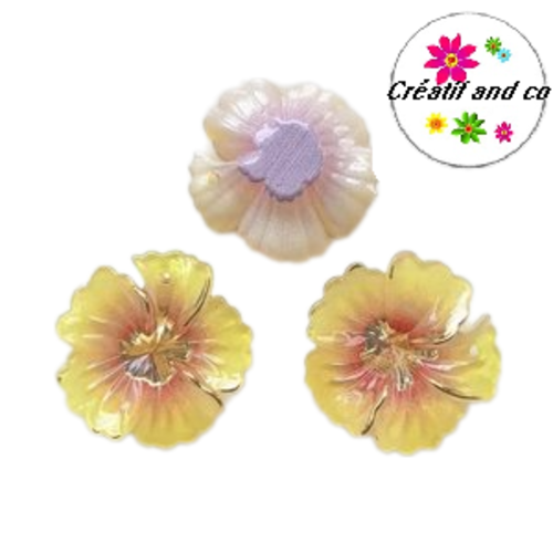 Breloque fleur jaune 15mm