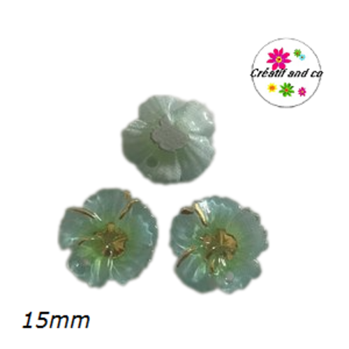 Breloque fleur bleue claire 15mm