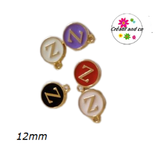 Breloque médaillon lettre alphabet z