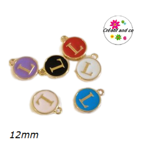 Breloque médaillon lettre alphabet l