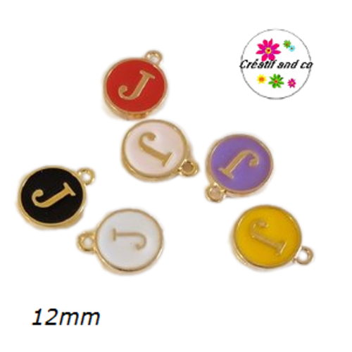 Breloque médaillon lettre alphabet j