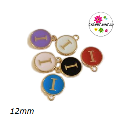 Breloque médaillon lettre alphabet i
