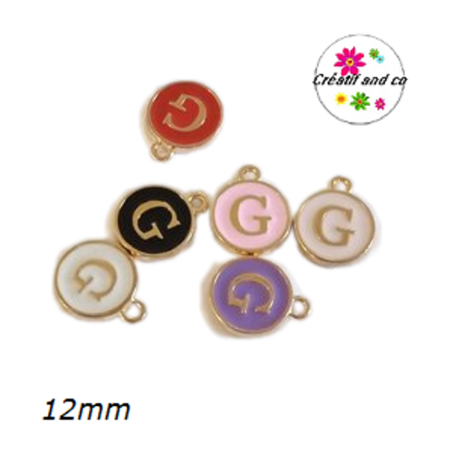 Breloque médaillon lettre alphabet g
