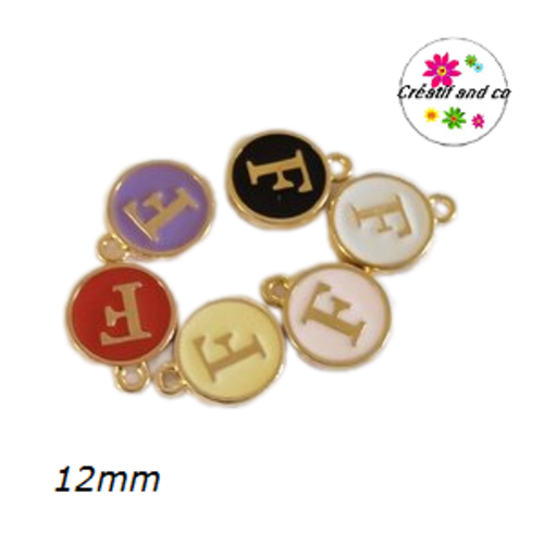 Breloque médaillon lettre alphabet f