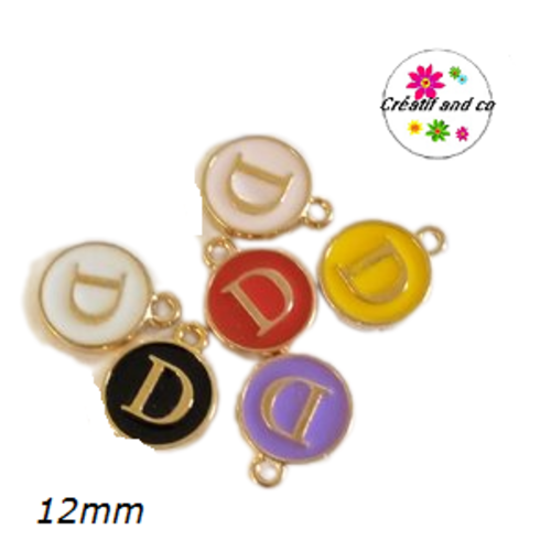 Breloque médaillon lettre alphabet d